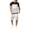 Men's Tracksuits T-shirt Conjunto de 2 peças esportes de manga curta lazer de lazer finos casuais conjuntos masculinos