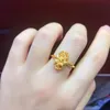 Cluster Rings HX 24K Anello in oro puro Real AU 999 Solid Elegante cuore lucido Bella gioielli alla moda di alto livello Vendita 2021253V