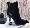 Litera Heel Women's Boots 2021 Zima Klasyczna Wszechstronna Styl Styka Zipper Projekt Skórzany Materiał Rozmiar 35-41