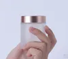 Frosted Glass Cream Jar Clear Cosmetic Bottle Lotion Lip Balm Container with Rose Gold Lid 5g 10g 15g 20g 30g 50g 100g SN3335