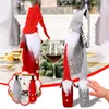 Decorative Objects & Figurines Christmas Decoration Faceless Doll Hanging Leg Wine Bottle Cover Red Table 2021