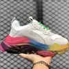 Paris Triple S Calçados Sapatos Clear Sole Sports Fashion Runner Lace Up Candy Cor Homens Mulheres Respirável Plataforma Esportes Sneakers Treinadores Tamanho 36-45 XDFSXVX