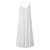 Sexy Spaghetti Strap Blanc Plage Boho Femme Robe D'été Lâche Casual Jaune Maxi Robes Pour Femmes Plus La Taille Robe Femme 210623