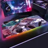 Attack på Titan Mousepad Stor dator Musmatta Stor LED Gaming Musmatta Natt RGB USB Wired Belysning för CsGo Mouse Pad