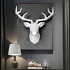 Home Decoration Accessories,3D Deer Head,Statue,Sculpture,Wall Decor,Animal Figurine Miniature,Modern,Living Room,Decorative Art 210827