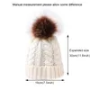 Mädchen schöne einfarbige Herbst-Winter-Strickmütze, Fell-Pompons-Hüte, modische Frau, warme Mütze, bequeme Outdoor-Ski-Hairball-Skullies, beiläufige Kappen JY0645