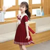 Summer Polyester Dress for Girls Korean Version College Style Navy Lapel Short Sleeve Pleated kjol Casual Children039s Clothin1920136