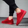 2021 mannen loopschoenen zwart rood grijs mode heren trainers ademende sport sneakers maat 39-44 qn