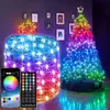 Luci di controllo dell'app Bluetooth RGB Filo di rame intelligente Stringa di LED Fata Luci natalizie Stringhe di illuminazione Ghirlanda di illuminazione Home De D2.0