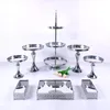Other Bakeware 7-8pcs Crystal Metal Cake Stand Set Acrylic Mirror Cupcake Decorations Dessert Pedestal Wedding Party Display Tray