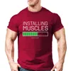 Мужские футболки, устанавливая мышцы Print Fitness T рубашка мужчины с короткими рукавами черные белые серые удобные дышащие рубашки негабаритные футболки