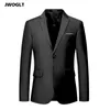 New Smart Casual Solid Colors Men Blazers Slim Fit White Black Two Buttons Casual Office Work Business Suit Jacket Man 5XL 6XL 210412