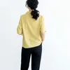 Casual OL Style One Pocket Single Breasted Women White Shirts Turn-down Collar Female Blouses Tops Spring Summer 210514