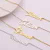 Abbie Nome collana Personalizzata per donna lettera carattere Tag Gioielli in acciaio inossidabile con targhetta personalizzata in oro e argento