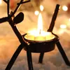 Candle Holders Christmas Iron Elk Home Dining Wedding Table Decoration Modern Merry