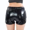 Short femme brillant métallisé 2021 été holographique Look humide décontracté élastique cordon Festival Rave butin