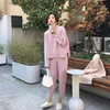 Long Sleeve Women Sets knitted Tracksuit Turtleneck Sweatshirts clothing Two Piece Set Knit Female Pants Suit 99A 210420