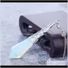 Rock Crystal Loose Pärlor Smycken Högkvalitativ Natursten Pendum för Dowsing Quartz Opalite Opal Pendos Sacred Geometry Healing Crystals P