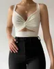 Женские танки Дизайнерская футболка Slim Sexy Supend Vest Top Ins in Упругое упругое галстук V-образным вырезом Открыть заднюю часть маленьких слинг Летние урожайные вершины сплошной цвет 8 цветов