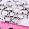 Mode mélange Style 50 pcs/lot anneau en métal ouverture réglable Antique alliage d'argent bande Fit hommes mariage bijoux cadeau