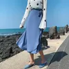 A-line Skirts Woman High Waist Casual Streetwear Work Wear Office Ladies Skirt Midi Retro Korean Style Faldas Femme Saia 210601