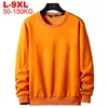 Solid Color Men's Hoodies Plus Size 8xl 9xl Mens Orange Hoody Spring Autumn Pullover Black Streetwear Oversize Male Sweatshirt 210728