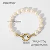 Brins perlés 14K plaqué or en acier inoxydable perle d'eau douce naturelle boucle ronde bracelet femmes dames bijoux de haute qualité Fawn22