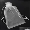 Cadeau événement fournitures festives maison jardin cadeau emballage 120 pièces 4X6 pouces Dstring Organza sacs bijoux faveurs pour la fête de mariage Noël8765738