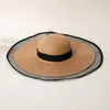 Large Brim Straw Hat Net Gauze Sunshade Ladies Sun Cap Sea Side Travel Beach Outing Summer Fashion Wide Hats