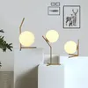 Morden Lunar Glass Table Lampa Studie Living Room Bedroom Bedside Simple Work Eye Protection LED Light Fixtures