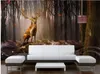 Custom photo wallpapers for walls 3d mural wallpaper Modern Dream forest tree deer bedroom background wall papers painting decoration