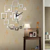 Wall Clocks Creative Mirror Clock Square 3D Stereo Acrylic DIY Living Room Decoration Home Decor Accessories