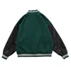 Unisex jaqueta homens casacos de beisebol casacos hip hop peludo osso bloco de cor bloco s mens harajuku streetwear Bomber 211214