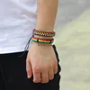 Trança multilayer arco-íris de couro corda pulseira jóias conjunto mulheres homens ajustáveis ​​hip hop jóias trançado braceletes pulseira punho moda jóias will e arenoso