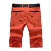 Letni styl męskie Casual Cotton Shorts Moda Plaid Slim Fit Short Spodnie Marka Ubrania Khaki White Yellow Orange 210716