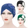 Alın Çapraz Çiçek Müslüman İç Hicaps Bonnet Arap Wrap Kafa Eşarp Kadın Türban Şapka Hicap UndersCarf Caps giymeye Hazır