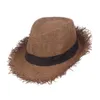 Sun Hat Men's Summer Antizazzソリッドカラー通気性わら屋外旅行サンハット