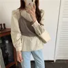 Kvinnor Blusar Spring Tops Femme Casual Shirt Långärmad Bomull Tjejer Blus Plus Storlek Blusas Höst två-delad kostym 210423