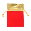 50 PCs Velours Or Couleur Garniture Cordon Bijoux Cadeau Sacs Pochettes De Noce Décoration Faveur Drawable Sac