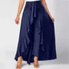 Skirts Short Front Long Back Party Irregular High Low Grey Side Zipper Tie Casual Wild Overlay Pants Ruffle Skirt