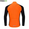 Vestes de course WOSAWE Maillot de cyclisme pour hommes Manches longues Orange Pro Team Vêtements de vélo Séchage rapide Petit haut de vélo