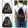 Home Storage Bags Reusable Shopping bag Fruit Vegetables Grocery Shopper Mesh fabric Organization drawstring bag T2I52185