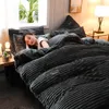 厚くなったフランネル4ピース寝具セットキングサイズの掛け布団セットコーラル豪華な羽毛布団カバーベッドシート暖かい冬