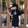 Chiński Cheongsam Transforma Casual Sexy Dress Slim Krótki rękaw Kobiet Hip-Hop Haft Dark Dragon Short Harajuku Sexy 210608