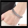 Link, Bracelets Drop Delivery 2021 Titanium Mens Flower Basket Stainless Steel Fashion Keel Chain Bracelet Jewelry Low Price Wholesale Ojy26