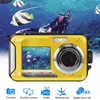 Digitalkameror Dual Screen Underwater Camera Selfie Video Recorder Waterproof Anti-Shake 1080p FHD 2,4MP Support TF Card 32GB 16X ZoomDigit