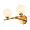 Lâmpadas de parede Minimalismo moderno G4 Lâmpada LED Quarto Globo de vidro Brass Scones de brilho dourado Iluminação interna Acreta