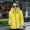 Woman Parkas Winter Plus Size Female Cotton Puffer Padded Jacket Coat Slim Fit Casual Hooded Outerwear Overcoats for 211018