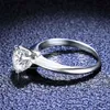 Mariage solide en argent sterling 4 Prong 10 ct Moissanite Diamond Engagement Promise Ring Bridal75966736930039