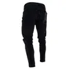 Moda Mężczyźni Ripped Biker Jeans Streetwear Slim Denim Spodnie Elastyczne Skinny Zniszczone Hip Hop Zip Czarne Dżinsy Dorywczo Spodnie
